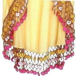 My Beachy Side Cover Up Kimono Duster Cotton Crochet Trim Tassel Hem Boho